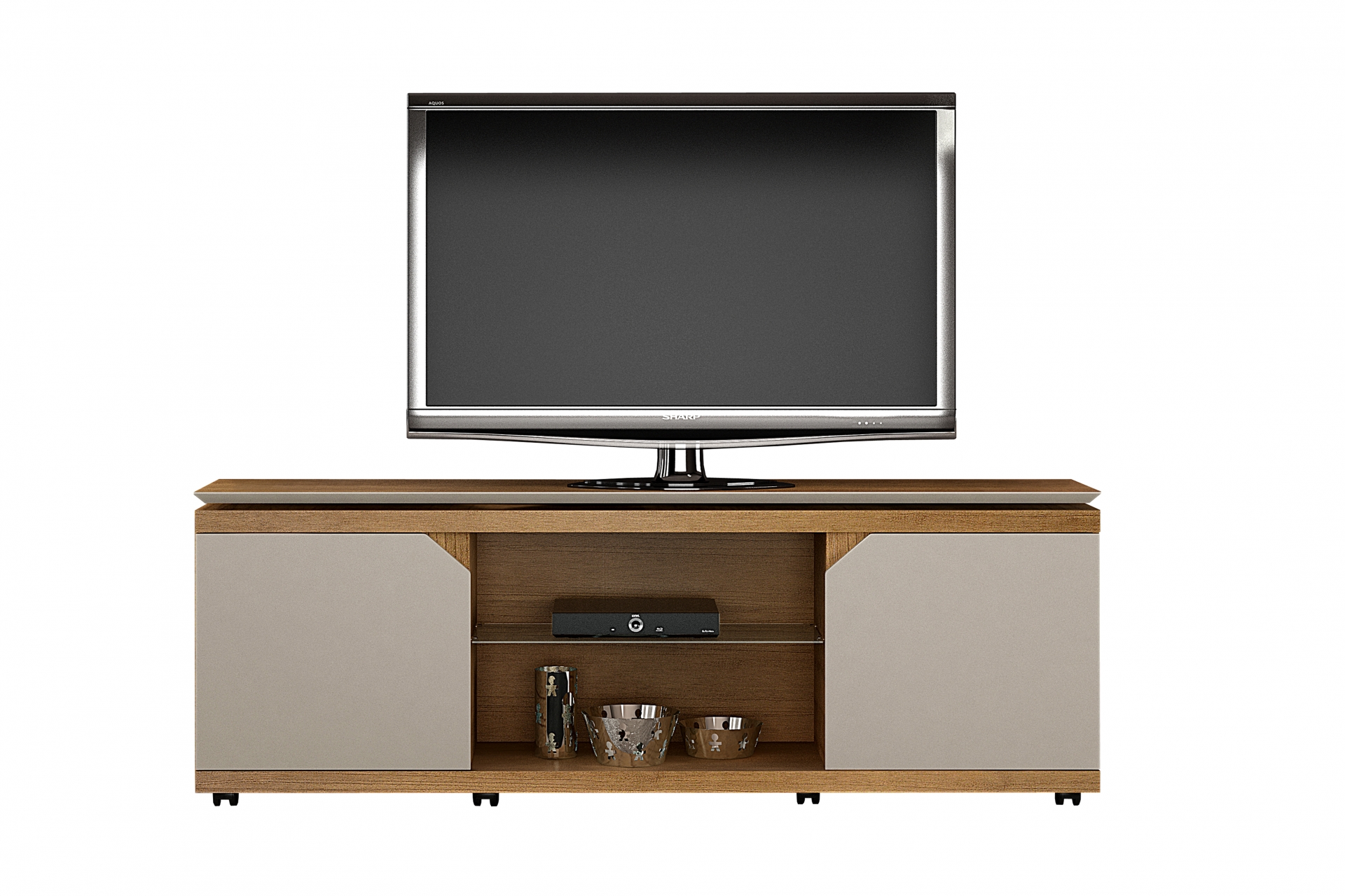 Rack Florença para TV ate 70 Polegadas Valdemoveis Cinamomo/Off White