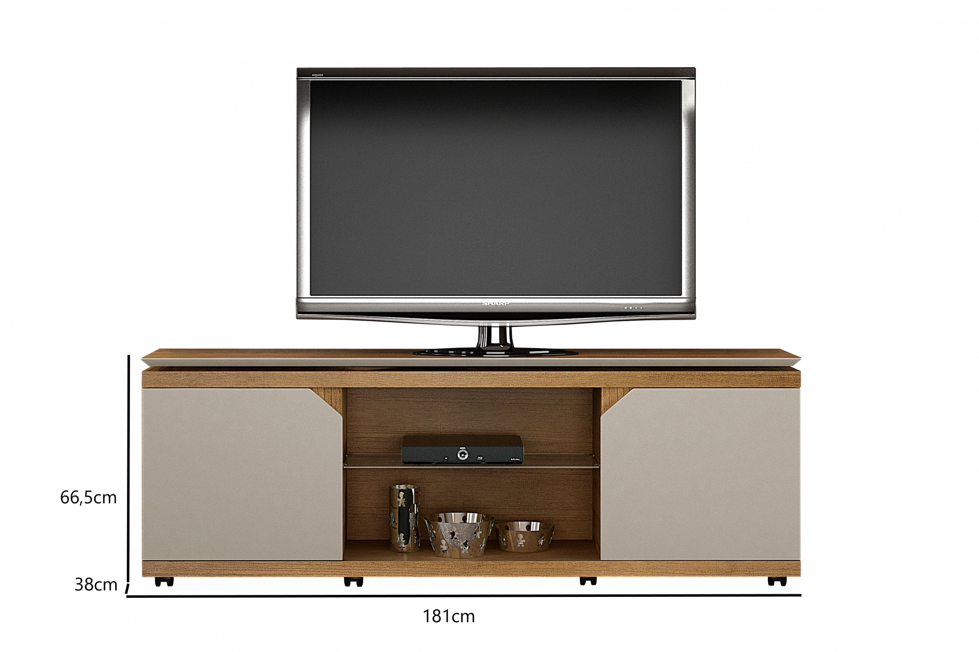 Rack Florença para TV ate 70 Polegadas Valdemoveis Cinamomo/Off White