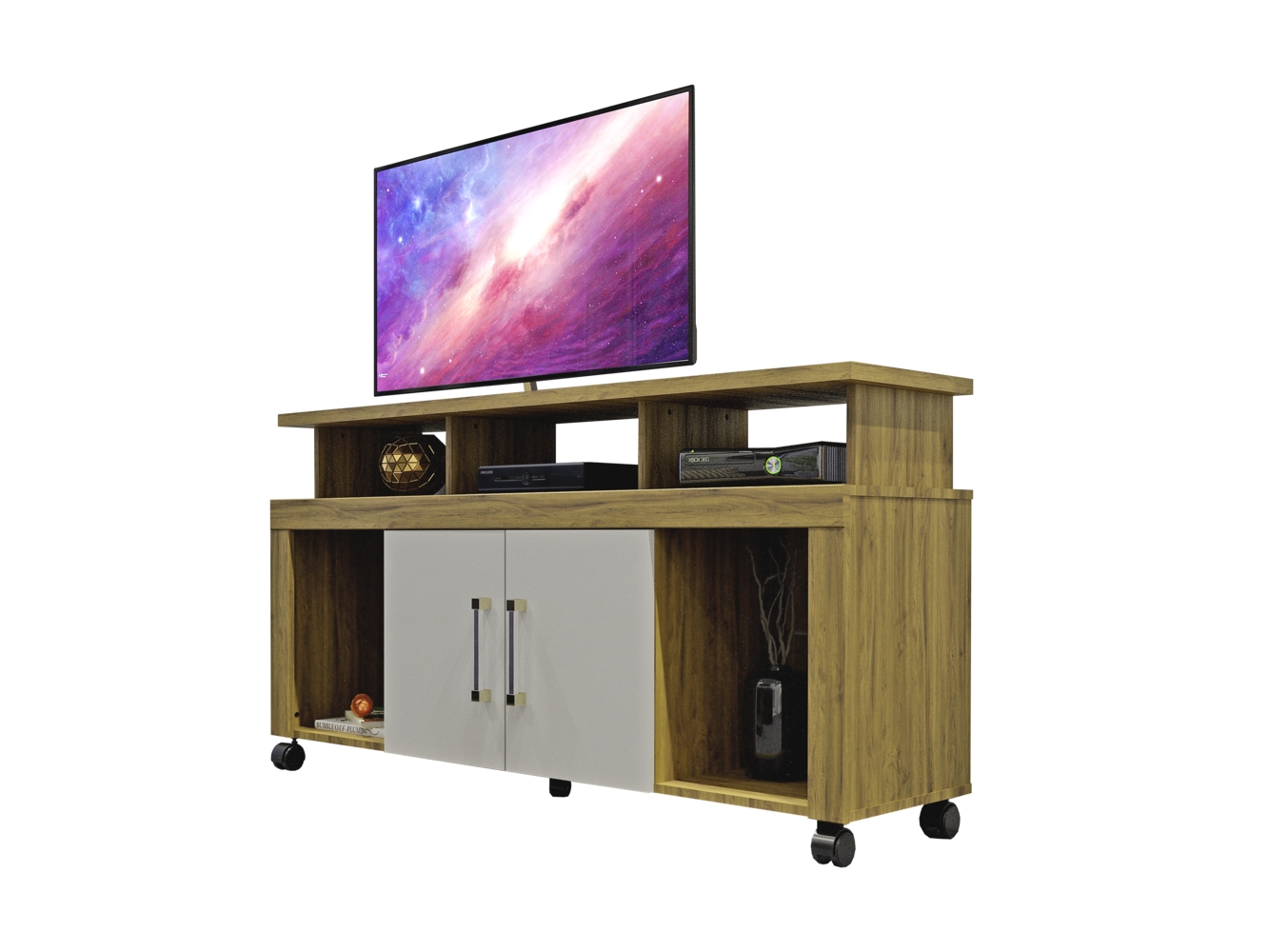 Rack para TV ate 47 Polegadas Espanha Valdemoveis Cinamomo/Off White