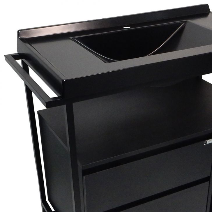 [OUTLET] Gabinete de Banheiro com Cuba Malta 2 GV Preto