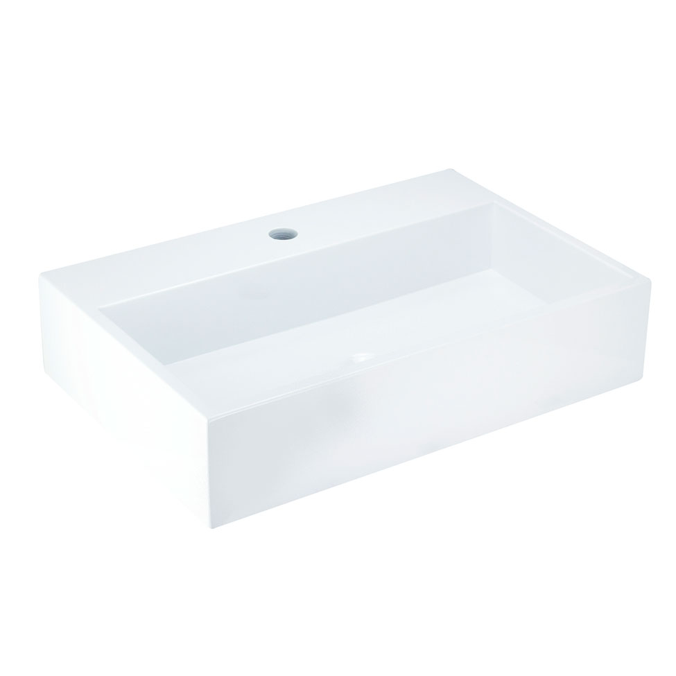 Cuba para Banheiro Retangular Esmeralda Branca 60x40 cm