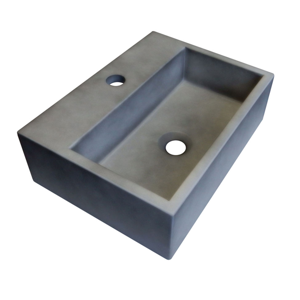 Cuba para Banheiro Retangular Safira Concreto 40x30 cm