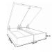 Base para Cama Box Queen com Baú Corino Cinza Bipartida
