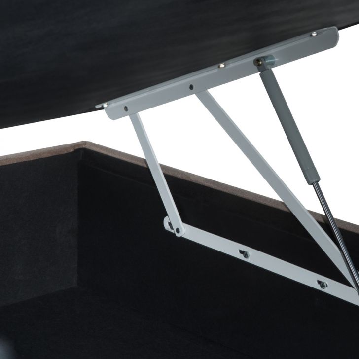 Cama Baú Casal Box 1,38x1,88cm Corino Preto