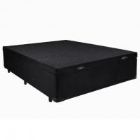 Cama Box Baú Casal 1,38cm x 1,88cm Suede Preto