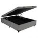 Cama Casal Baú Corino Cinza 1,38x1,88cm