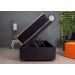 Cama Solteirão Box Baú  P/ Colchão 0,96cm x 2,03cm Suede Preto