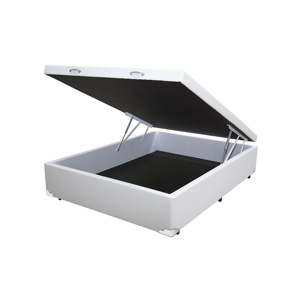 Cama Viúva Box Baú 1,28x 1,88 Corino Branco