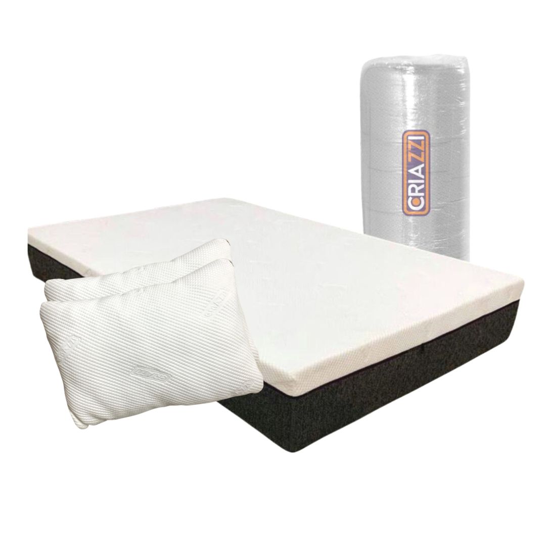 Colchão na caixa Casal 138 x 188 cm Macio + 2 Travesseiros