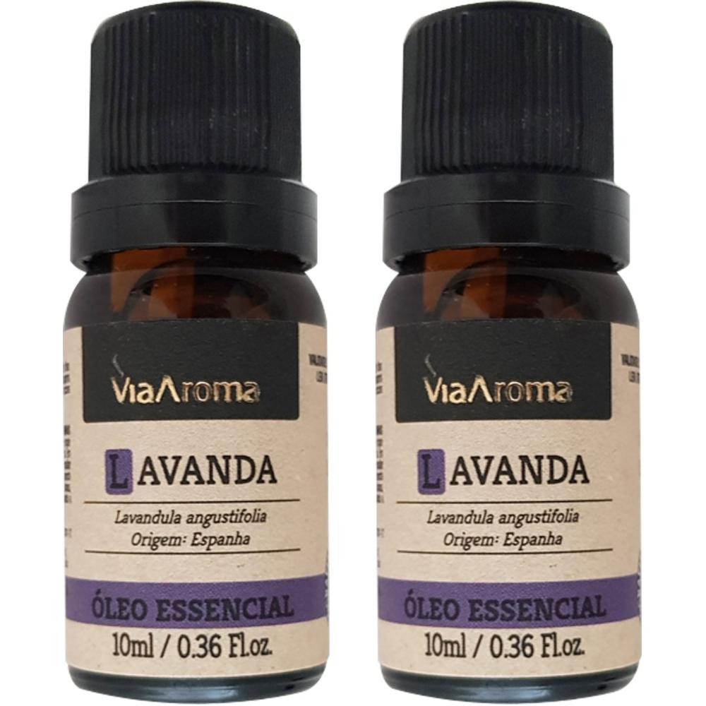 Kit 2 Óleos Essencial Lavanda para Aromatizador 100% Natural Via Aroma 10ml