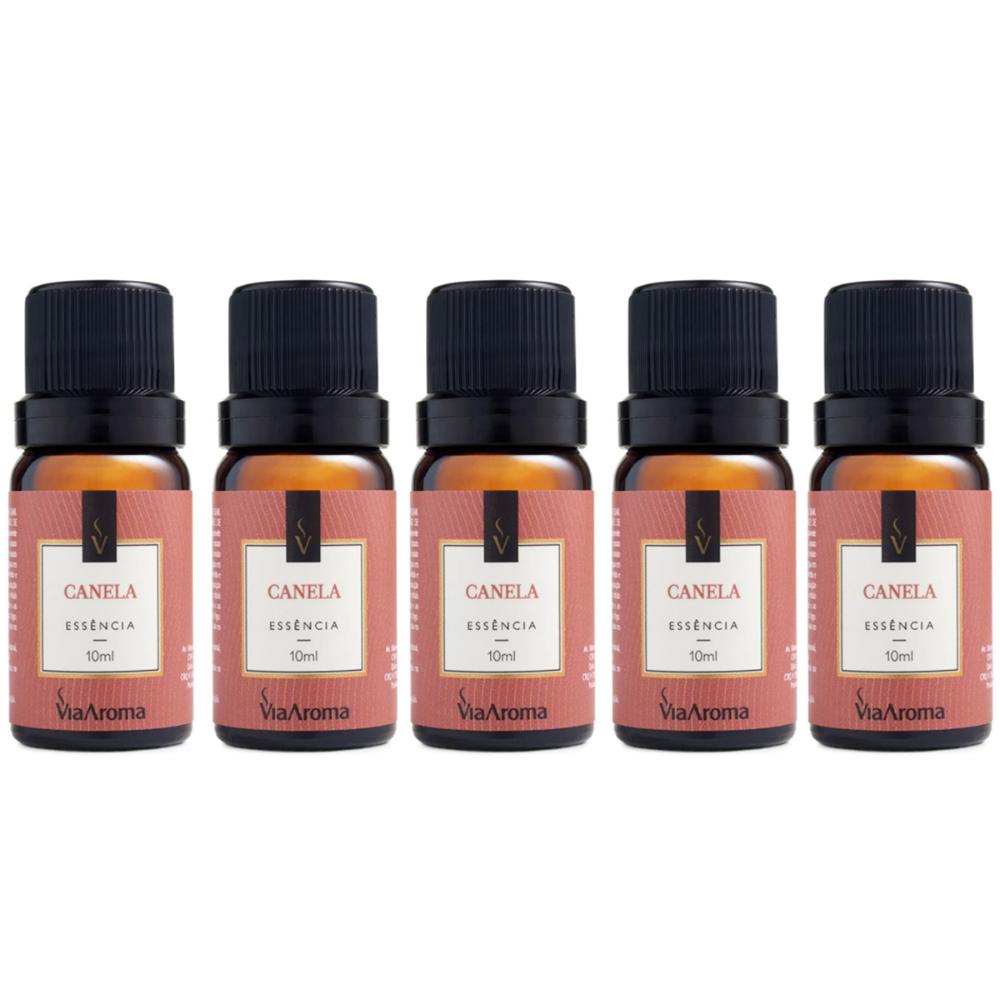 Kit 5 Essências Aromatizadoras para Difusor Elétrico 10ml Via Aroma Canela