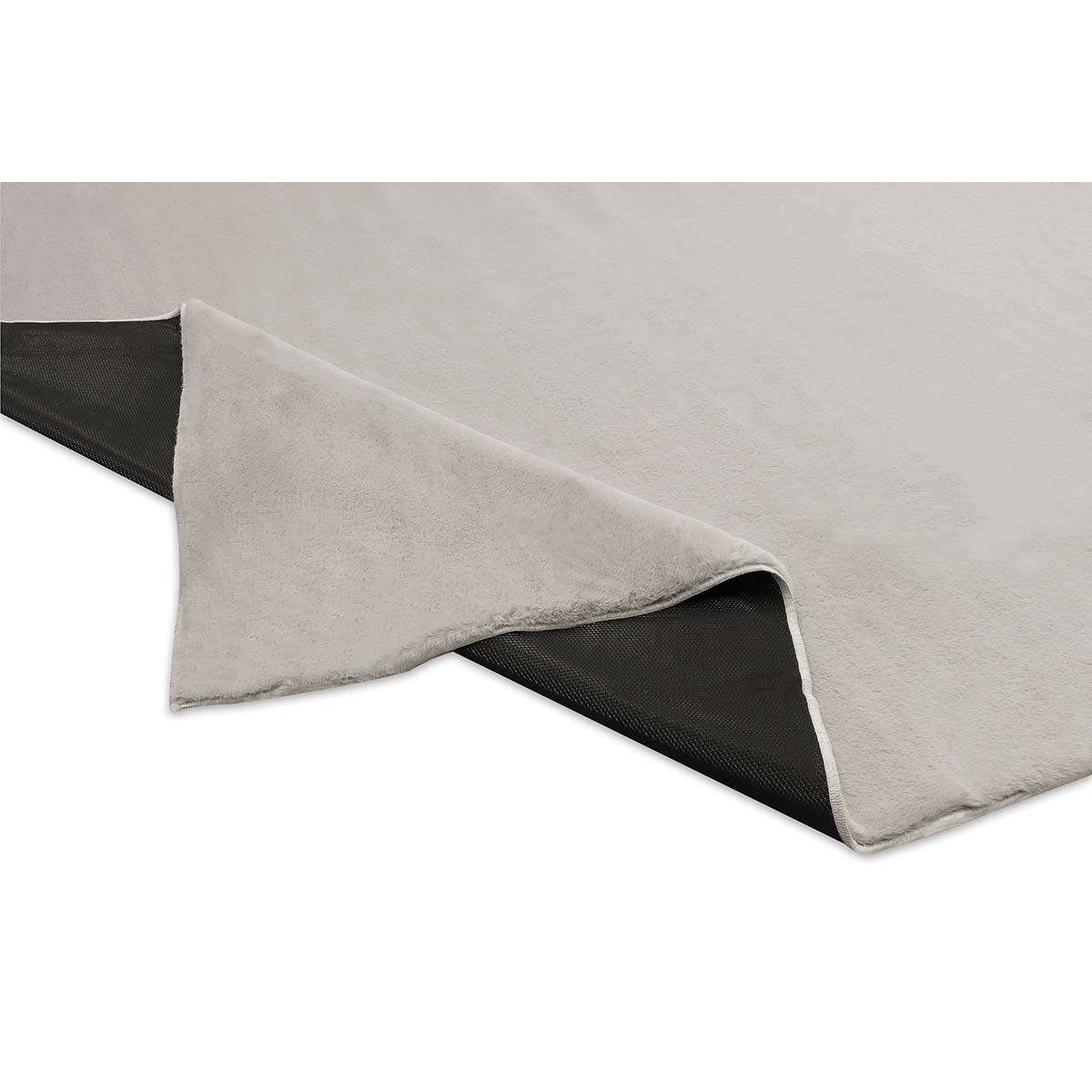 Tapete Pele de Coelho Macio Touch Prata 1,40X2,00M Via Star