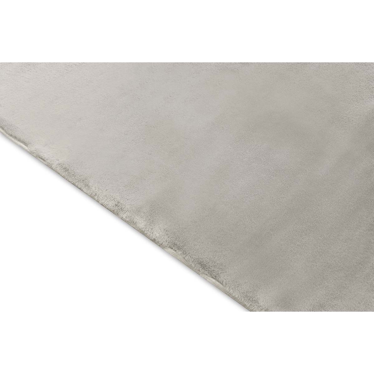 Tapete Pele de Coelho Macio Touch Prata 1,40X2,00M Via Star