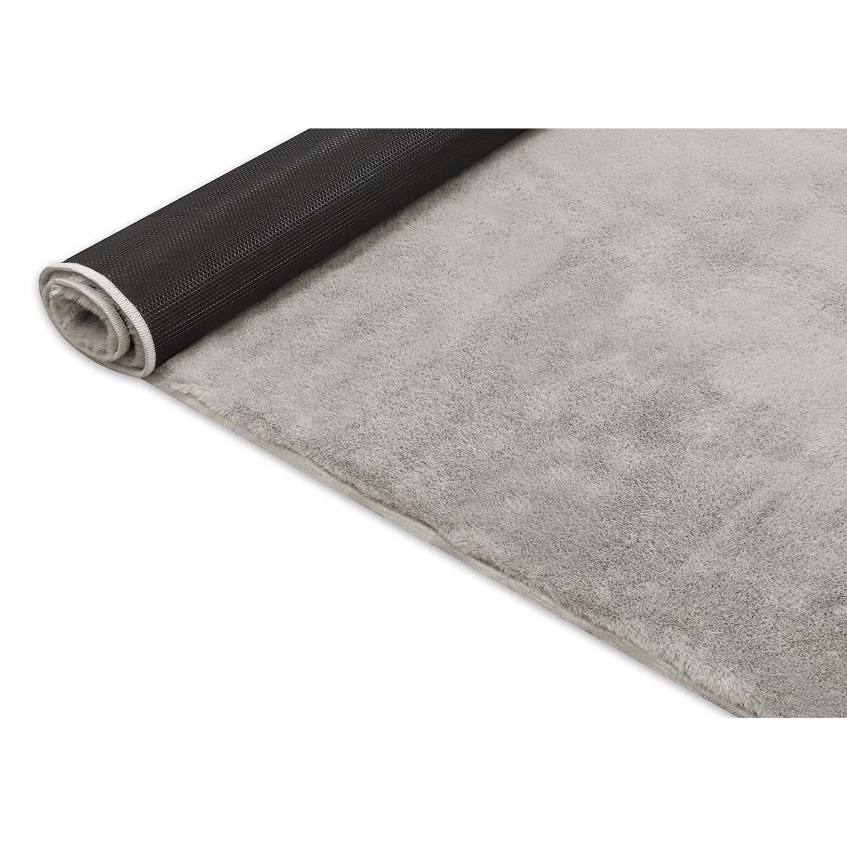 Tapete Pele de Coelho Macio Touch Prata 1,40X2,00M Via Star