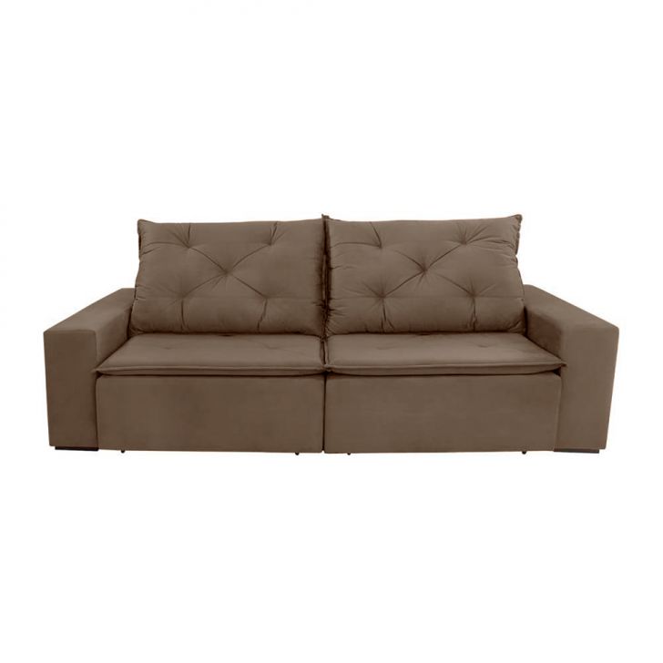 [OUTLET] Sofá 4 Lugares Retrátil e Reclinável Barcelona Suede Marrom