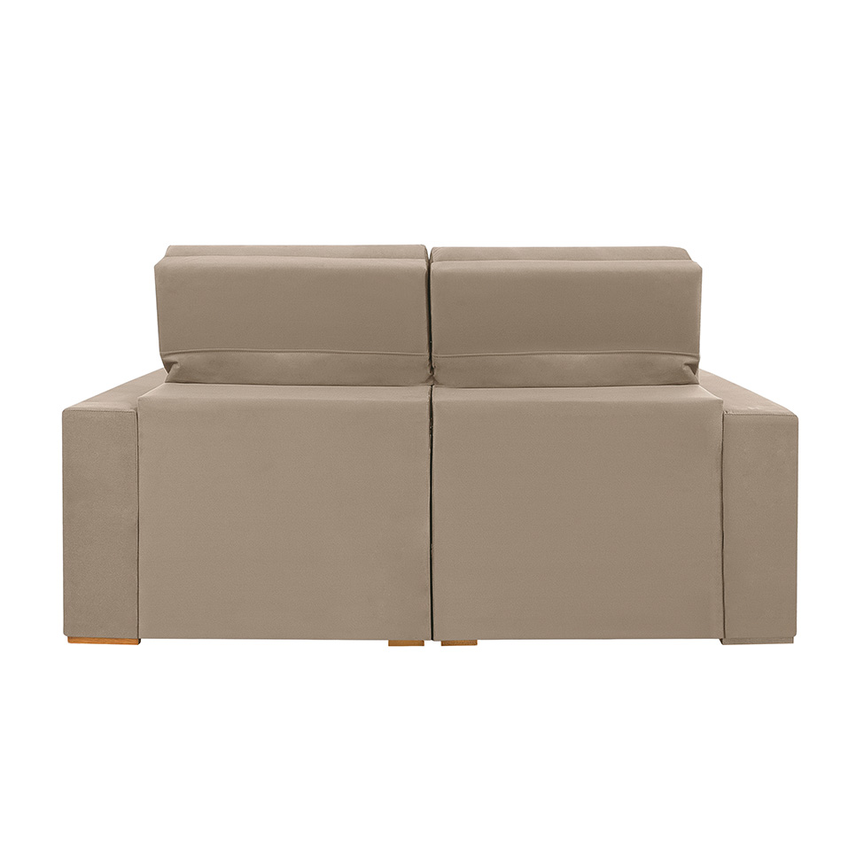 Sofá 3 Lugares Retrátil e Reclinável Roma Suede Bege