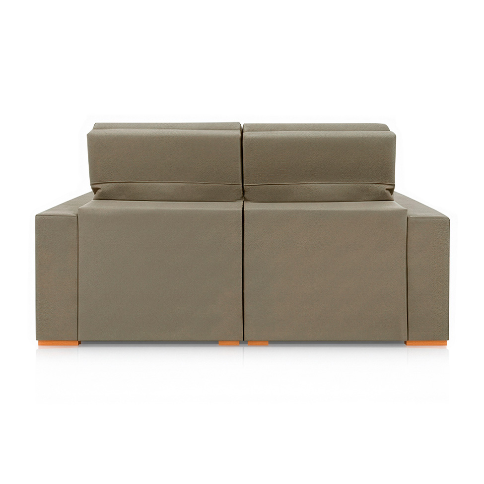 Sofá 3 Lugares Retrátil e Reclinável Roma Suede Bege