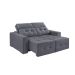 Sofá 3 Lugares Retrátil e Reclinável Roma Suede Cinza