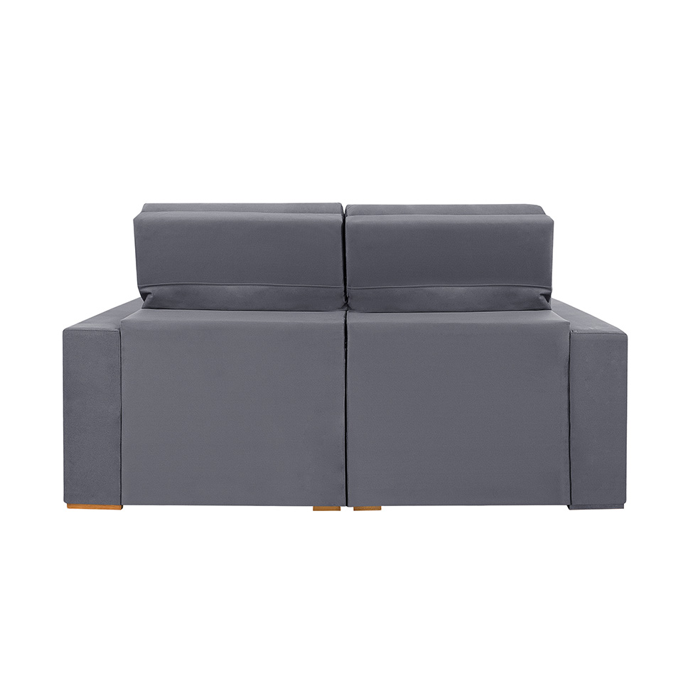 Sofá 3 Lugares Retrátil e Reclinável Roma Suede Cinza