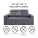 Sofá 3 Lugares Retrátil e Reclinável Roma Suede Cinza