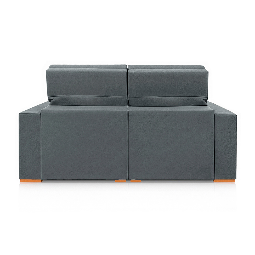 Sofá 3 Lugares Retrátil e Reclinável Roma Suede Cinza