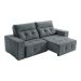 Sofá 3 Lugares Retrátil e Reclinável Roma Suede Cinza