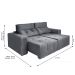 Sofá 3 Lugares Retrátil e Reclinável Roma Suede Cinza