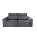 Sofá 3 Lugares Retrátil e Reclinável Roma Suede Cinza