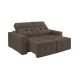 Sofá 3 Lugares Retrátil e Reclinável Roma Suede Marrom
