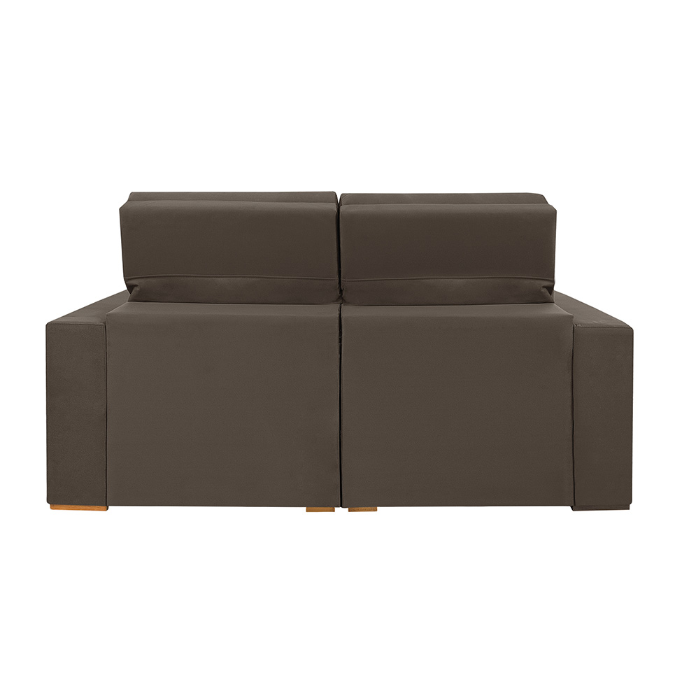 Sofá 3 Lugares Retrátil e Reclinável Roma Suede Marrom