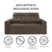 Sofá 3 Lugares Retrátil e Reclinável Roma Suede Marrom