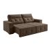 Sofá 3 Lugares Retrátil e Reclinável Roma Suede Marrom
