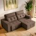 Sofá 3 Lugares Retrátil e Reclinável Roma Suede Marrom