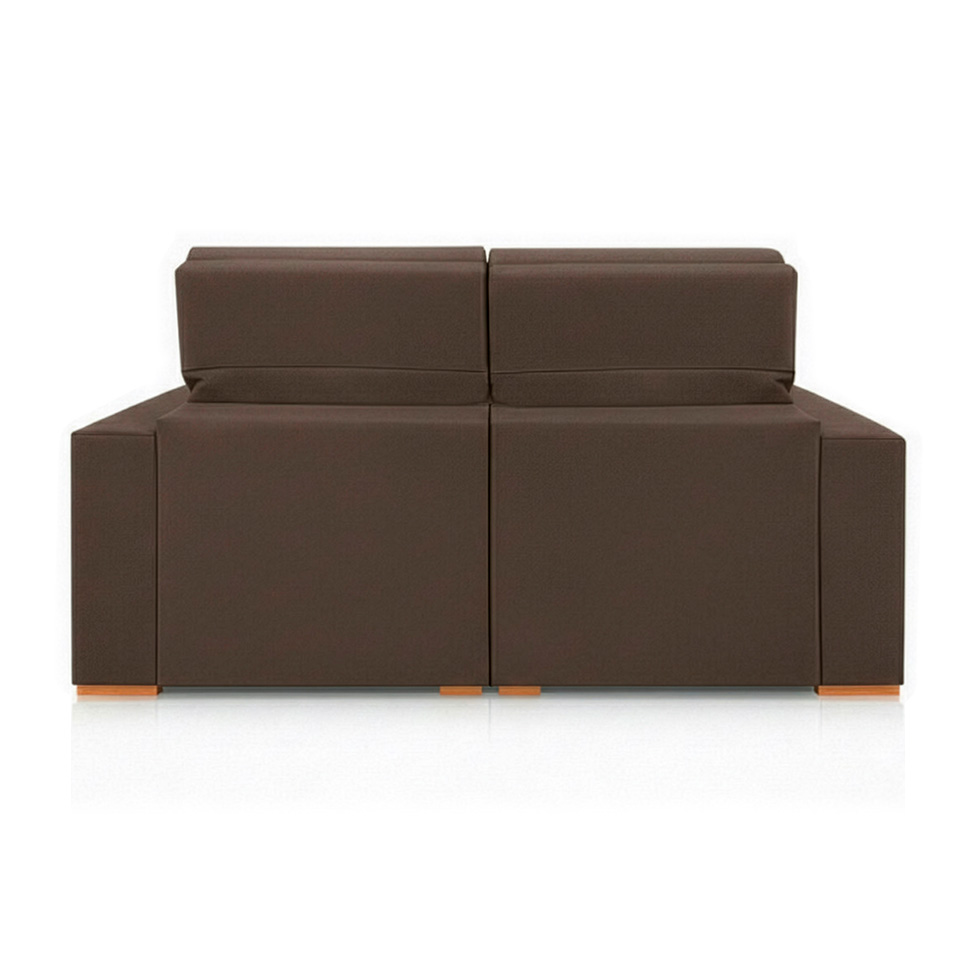 Sofá 3 Lugares Retrátil e Reclinável Roma Suede Marrom