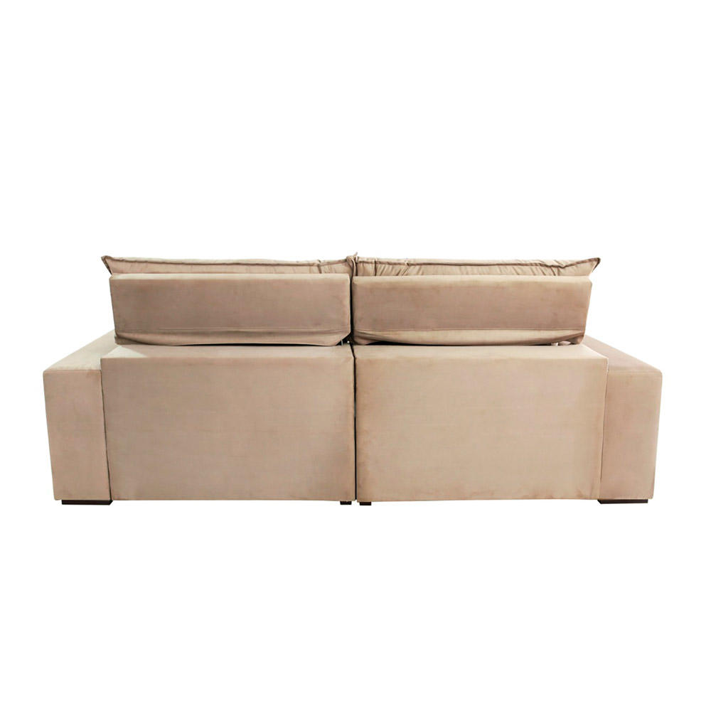 Sofá 4 Lugares Retrátil e Reclinável Barcelona Suede Bege
