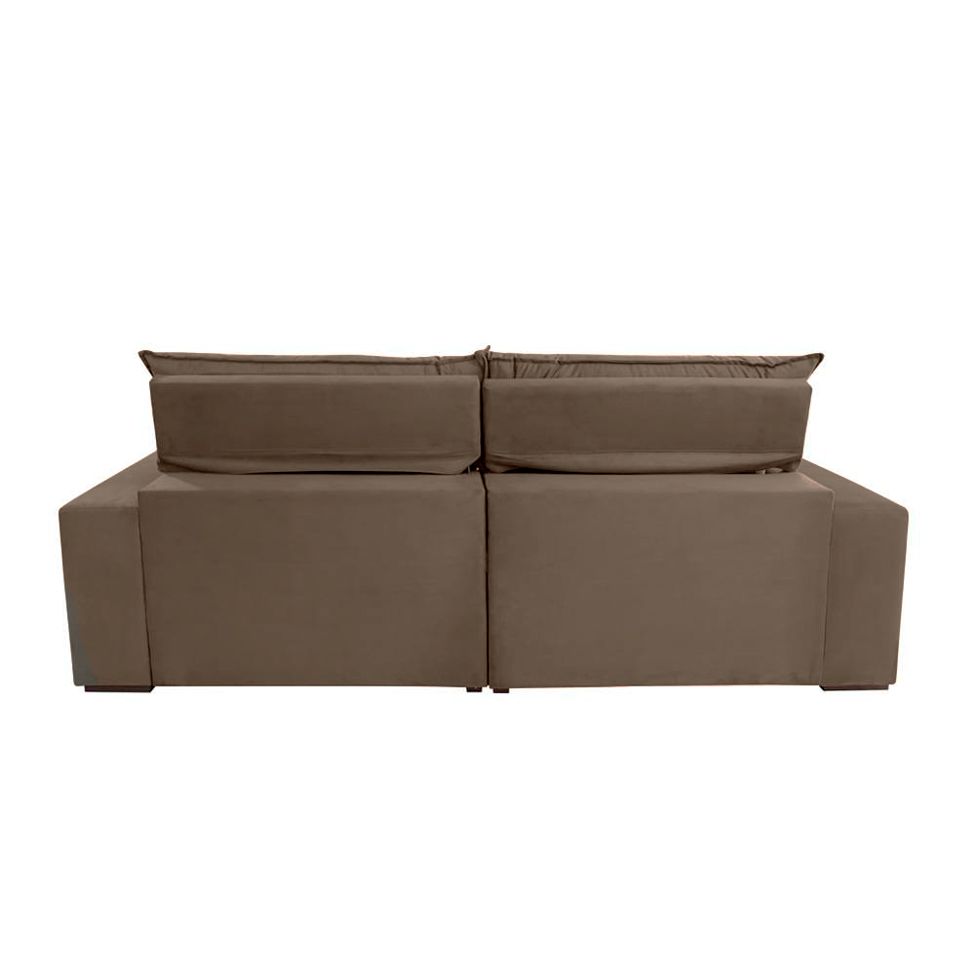 Sofá 4 Lugares Retrátil e Reclinável Barcelona Suede Marrom