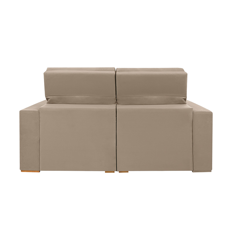 Sofá 4 Lugares Retrátil e Reclinável Roma Suede Bege