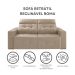 Sofá 4 Lugares Retrátil e Reclinável Roma Suede Bege