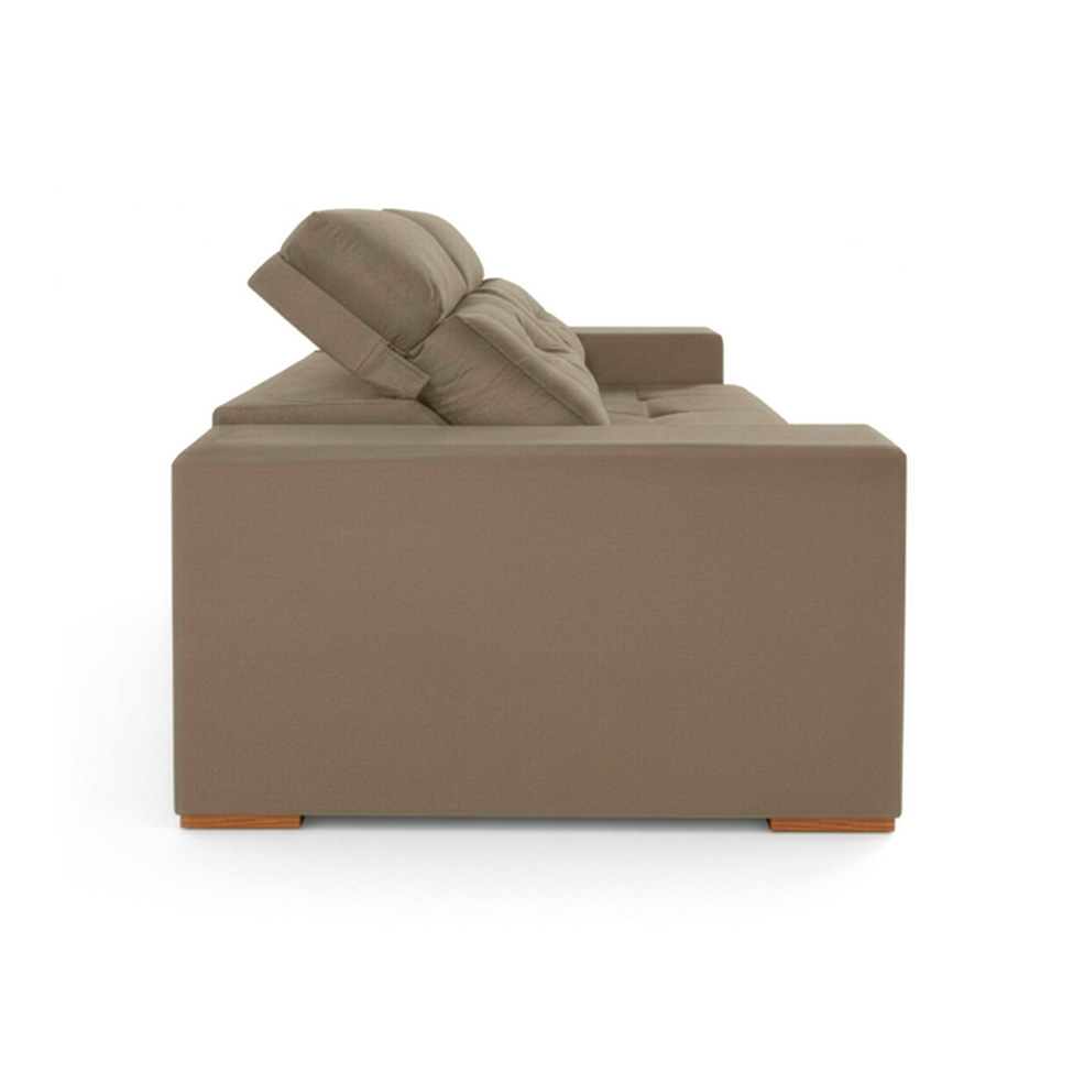 Sofá 4 Lugares Retrátil e Reclinável Roma Suede Bege