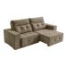Sofá 4 Lugares Retrátil e Reclinável Roma Suede Bege