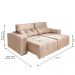 Sofá 4 Lugares Retrátil e Reclinável Roma Suede Bege