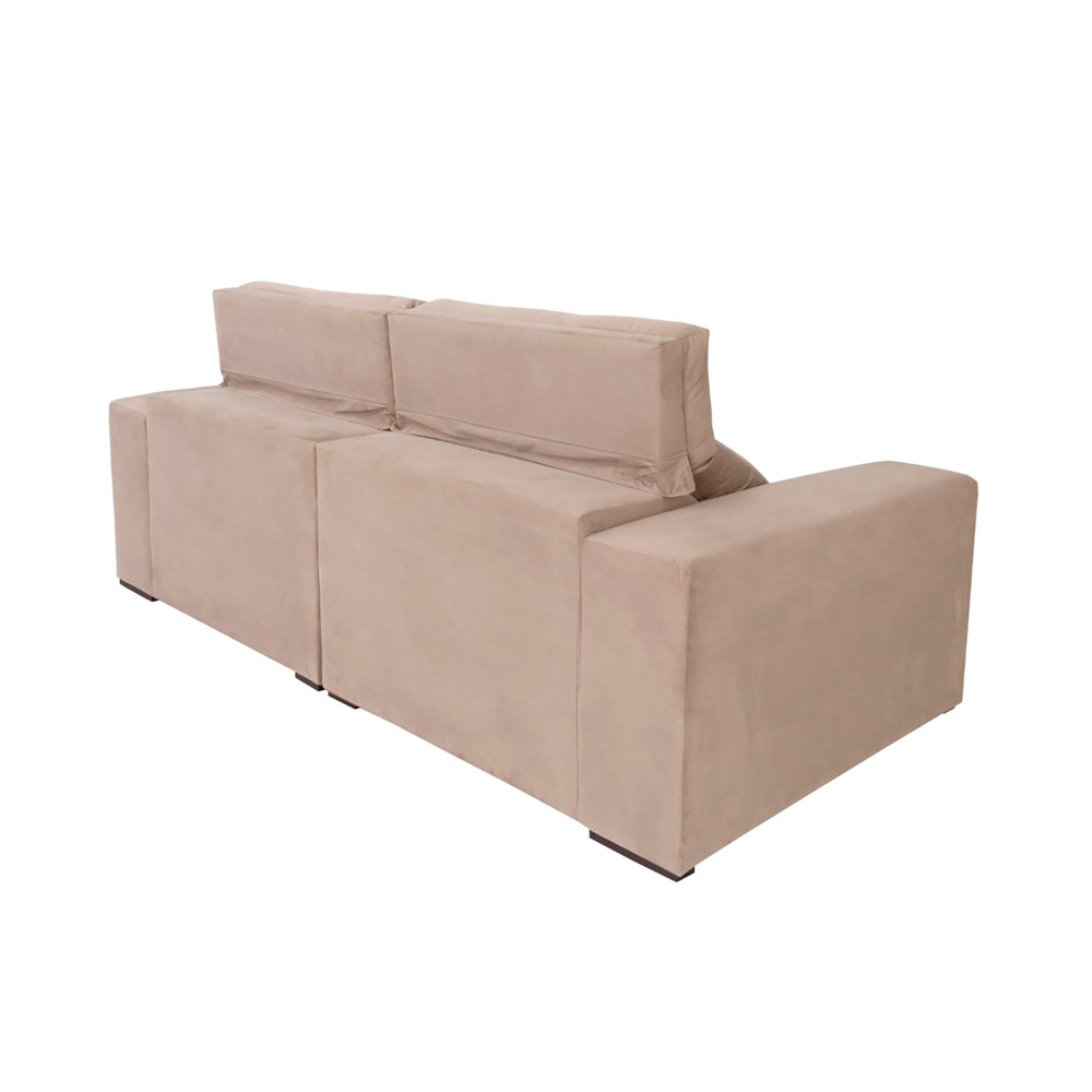 Sofá 4 Lugares Retrátil e Reclinável Roma Suede Bege