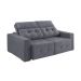 Sofá 4 Lugares Retrátil e Reclinável Roma Suede Cinza