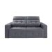 Sofá 4 Lugares Retrátil e Reclinável Roma Suede Cinza