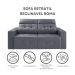 Sofá 4 Lugares Retrátil e Reclinável Roma Suede Cinza