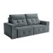 Sofá 4 Lugares Retrátil e Reclinável Roma Suede Cinza