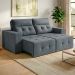 Sofá 4 Lugares Retrátil e Reclinável Roma Suede Cinza