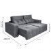 Sofá 4 Lugares Retrátil e Reclinável Roma Suede Cinza