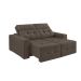 Sofá 4 Lugares Retrátil e Reclinável Roma Suede Marrom