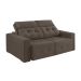 Sofá 4 Lugares Retrátil e Reclinável Roma Suede Marrom